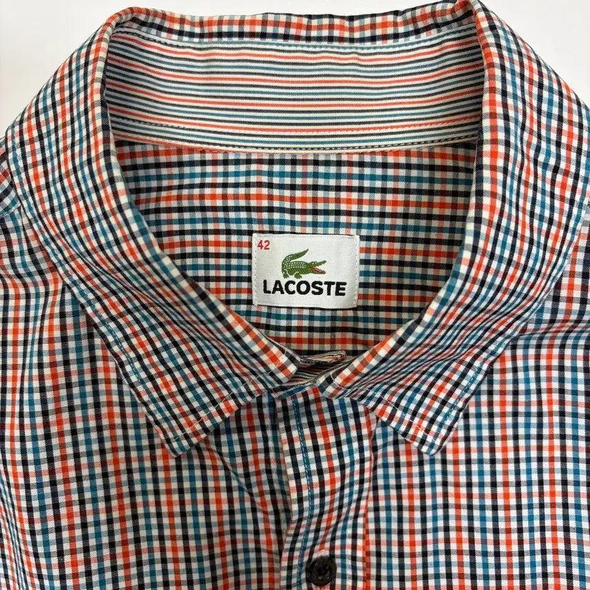 [BUNJANG] Lacoste Check Pattern Shirt (Size 42) / 라코스테 체크 패턴 셔츠 사이즈42 (100)