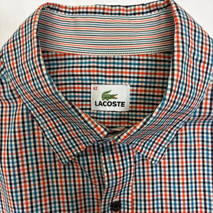 [BUNJANG] Lacoste Check Pattern Shirt (Size 42) / 라코스테 체크 패턴 셔츠 사이즈42 (100)