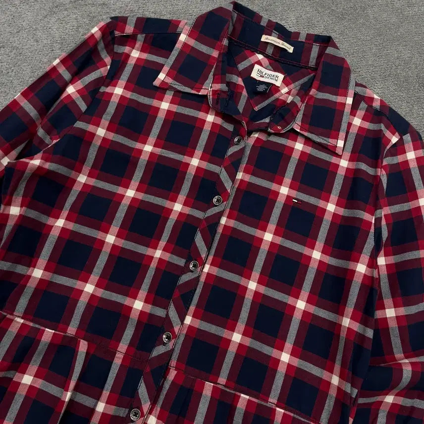[BUNJANG] Tommy Hilfiger Checkered Shirt Dress / M 타미힐피거 체크 셔츠 원피스