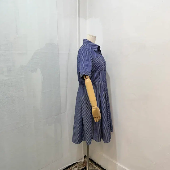 [BUNJANG] Striped Short Sleeve Dress / 줄무늬 스트라이프 반팔셔츠원피스 롱원피스 4457