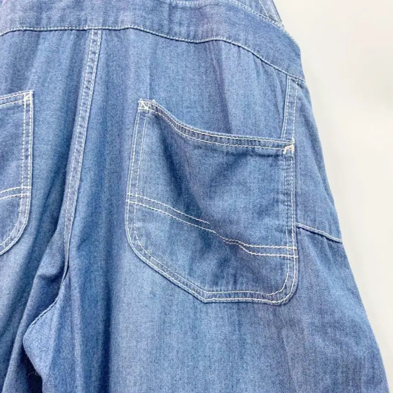 [BUNJANG] BACK NUMBER Denim Jumpsuit Wide Skirt Pants / BACKNUMBER 백넘버 데님멜빵바지 점프수트 와이드 치마바지 C852
