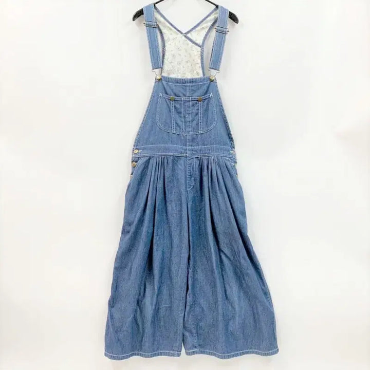 [BUNJANG] BACK NUMBER Denim Jumpsuit Wide Skirt Pants / BACKNUMBER 백넘버 데님멜빵바지 점프수트 와이드 치마바지 C852
