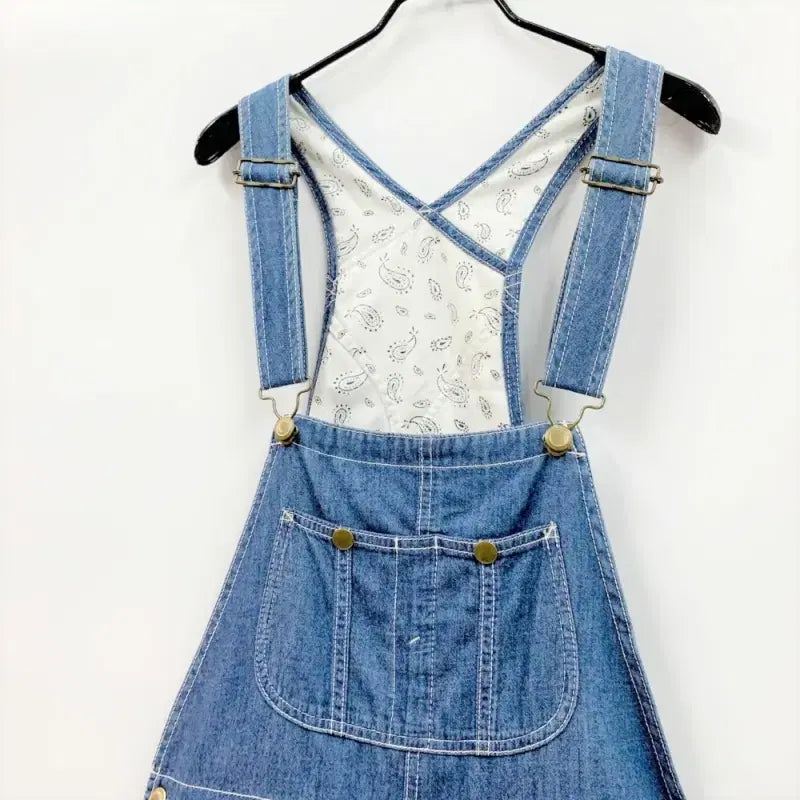 [BUNJANG] BACK NUMBER Denim Jumpsuit Wide Skirt Pants / BACKNUMBER 백넘버 데님멜빵바지 점프수트 와이드 치마바지 C852