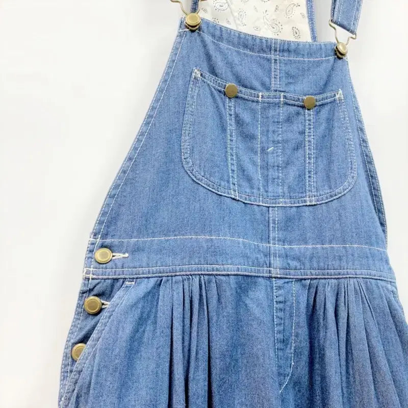 [BUNJANG] BACK NUMBER Denim Jumpsuit Wide Skirt Pants / BACKNUMBER 백넘버 데님멜빵바지 점프수트 와이드 치마바지 C852