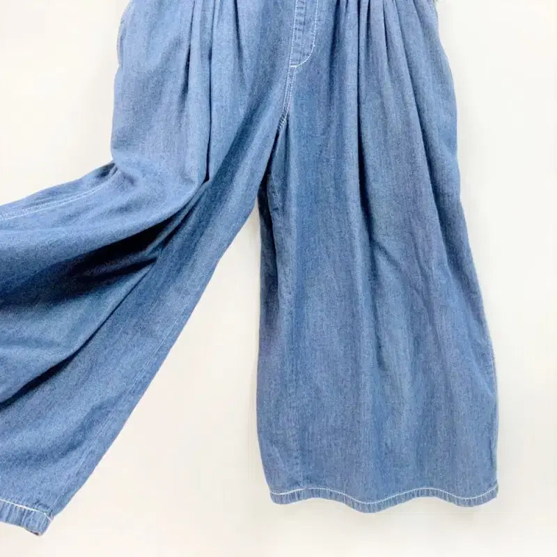 [BUNJANG] BACK NUMBER Denim Jumpsuit Wide Skirt Pants / BACKNUMBER 백넘버 데님멜빵바지 점프수트 와이드 치마바지 C852