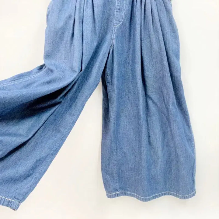 [BUNJANG] BACK NUMBER Denim Jumpsuit Wide Skirt Pants / BACKNUMBER 백넘버 데님멜빵바지 점프수트 와이드 치마바지 C852