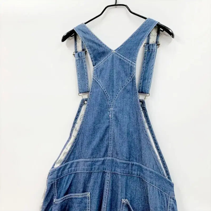 [BUNJANG] BACK NUMBER Denim Jumpsuit Wide Skirt Pants / BACKNUMBER 백넘버 데님멜빵바지 점프수트 와이드 치마바지 C852