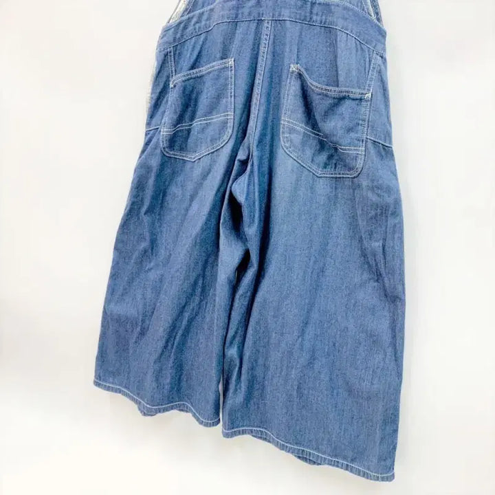 [BUNJANG] BACK NUMBER Denim Jumpsuit Wide Skirt Pants / BACKNUMBER 백넘버 데님멜빵바지 점프수트 와이드 치마바지 C852