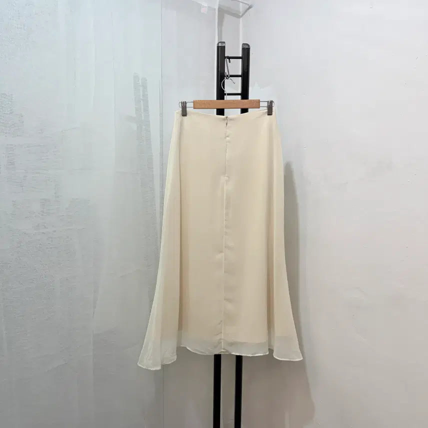 [SOLD OUT] (M)아이보리 쉬폰 롱치마 롱스커트 4460
