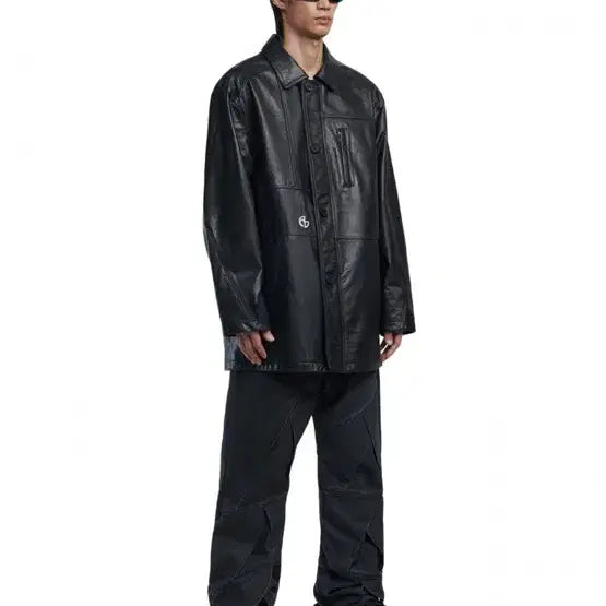 [BUNJANG] No-Manual Leather Car Coat / 노메뉴얼 레더 가죽 카코트