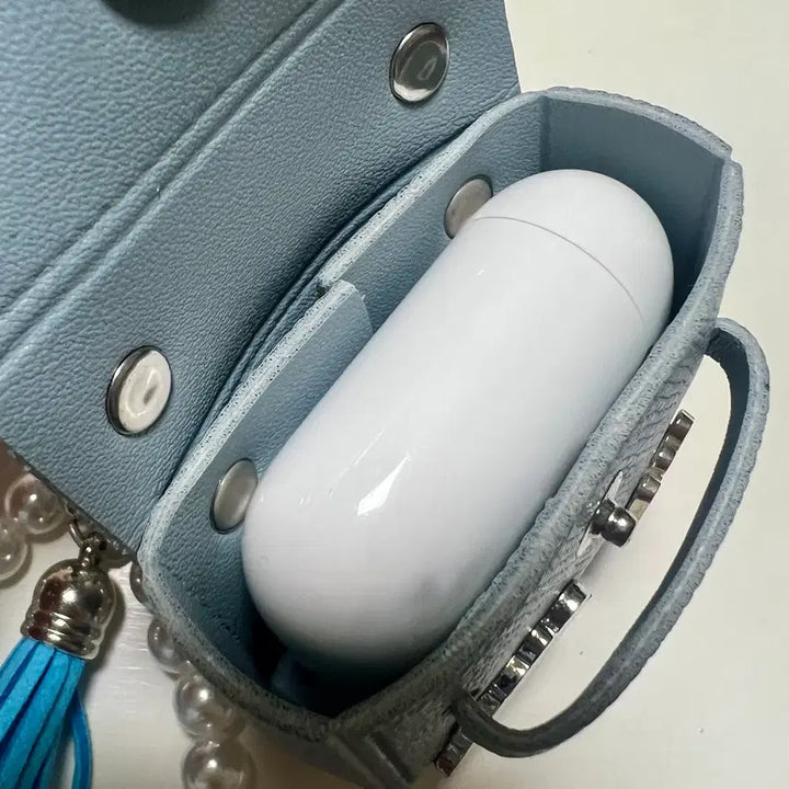 [SOLD OUT] 새상품 헬로키티 미니백 에어팟 버즈 이어폰 케이스 가방 키링 진주참