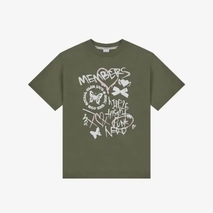 [SOLD OUT] 러브이즈트우 카키색 프린팅 반팔