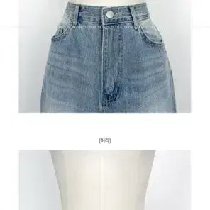 [BUNJANG] 모너프 넘버링 와이드 연청 데님 팬츠 / 모너프 넘버링 와이드 연청 데님 팬츠