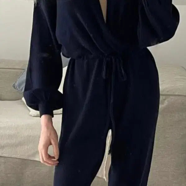 [BUNJANG] Zara Navy Knit Jumpsuit / zara  네이비니트 점프수트
