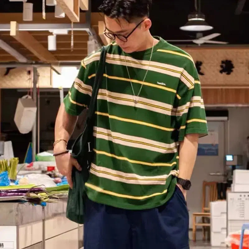 [BUNJANG] 노티카재팬 스트라이프 자수로고 반팔 티셔츠 S~XL 새상품 특가 / 노티카재팬 스트라이프 자수로고 반팔 티셔츠 S~XL 새상품 특가