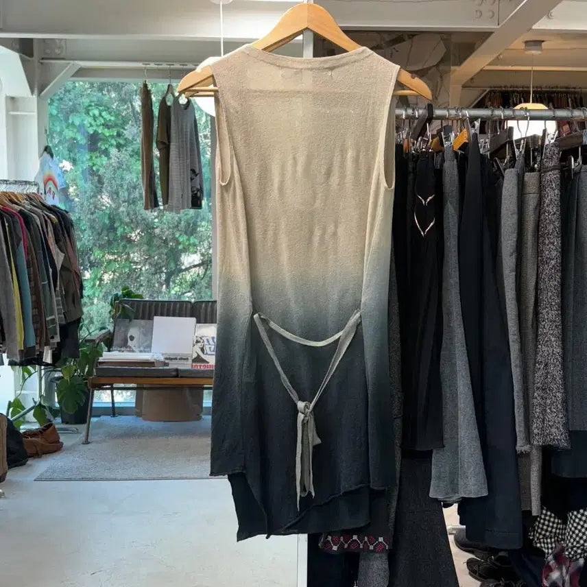 [BUNJANG] Park Choon Moo Drape Linen Dress / 박춘무 드레이프 린넨 원피스