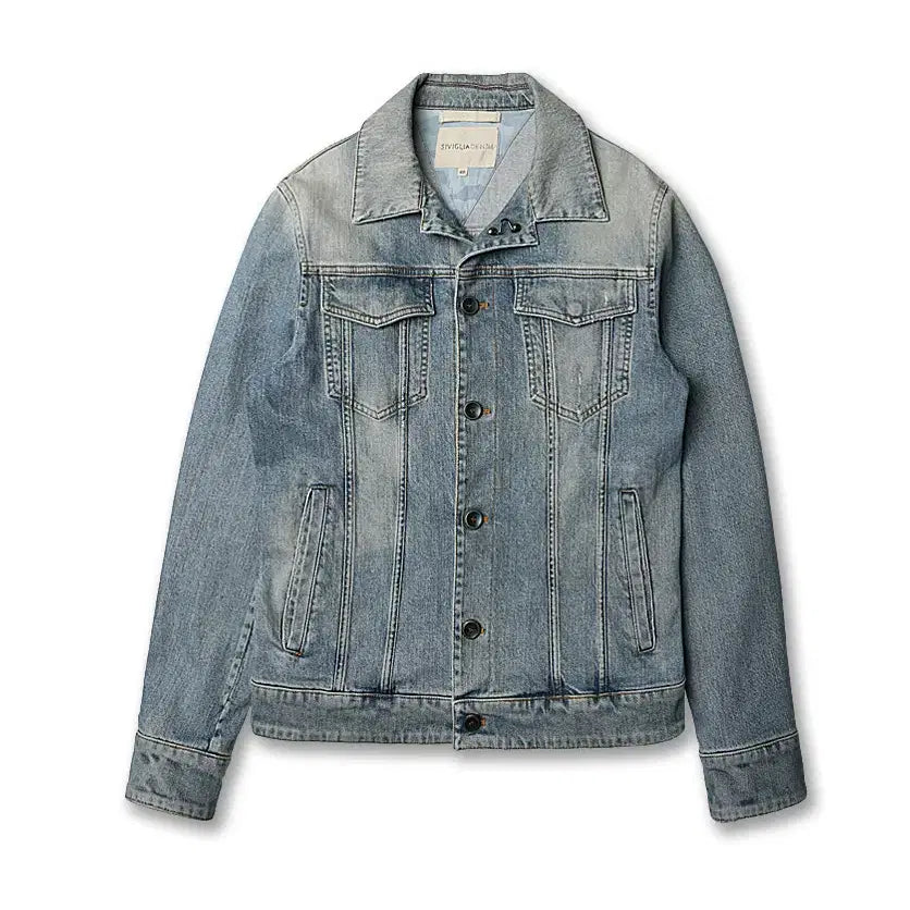 [BUNJANG] Siviglia Italy Cotton Denim Trucker Jacket / 시빌리아 [Siviglia] 연청 이태리 코튼 데님 트러커 자켓 청자켓
