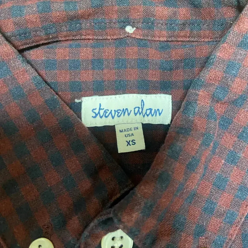 [BUNJANG] Steven Alan Checkered Shirt XS / Steven Alan 면 체크셔츠  XS