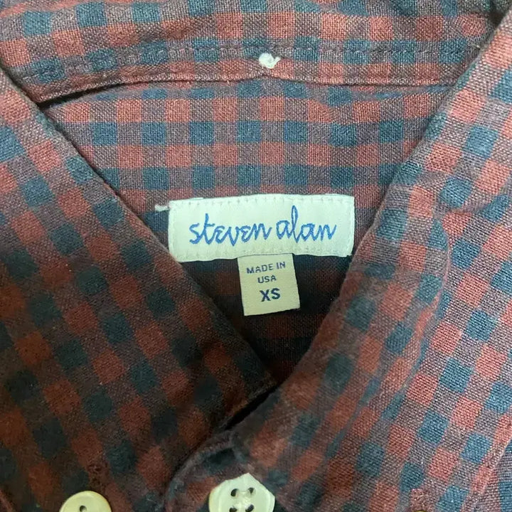 [BUNJANG] Steven Alan Checkered Shirt XS / Steven Alan 면 체크셔츠  XS