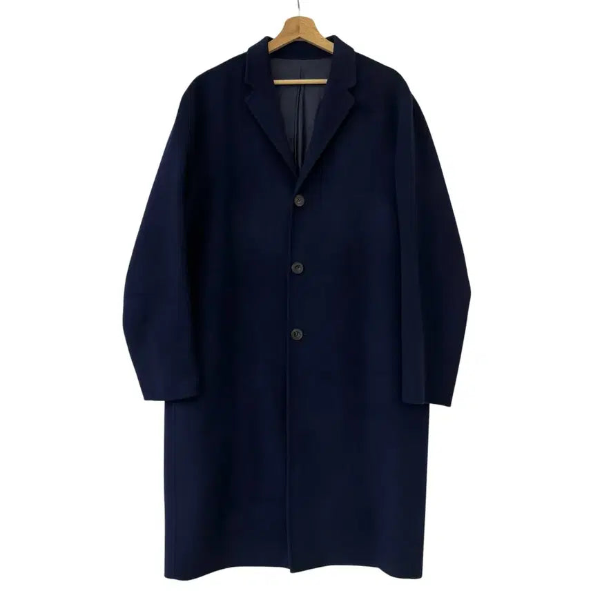 [SOLD OUT] 마마가리 울 캐시미어 세미 오버 핏 코트 네이비 48 정품
