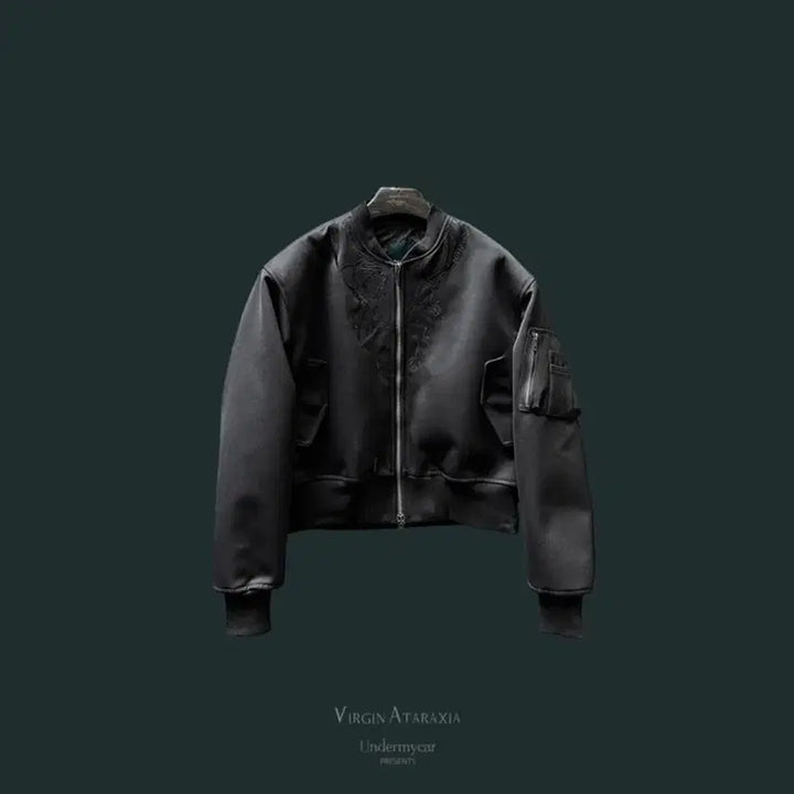 [BUNJANG] Black Mamba Cropped Padded MA-1 Jacket / 언더마이카 25SS BLACK MAMBA 크롭 패티드 MA-1