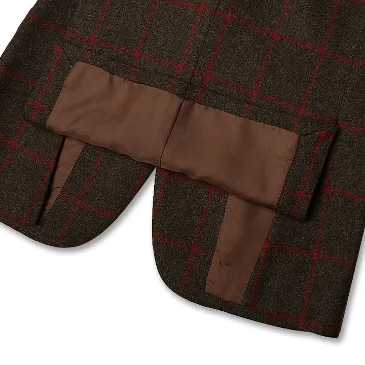 [BUNJANG] Beams F Brown Red Check Wool Sports Jacket / 빔즈 에프 [Beams F] 브라운 레드 포인트 체크 울 스포츠 자켓