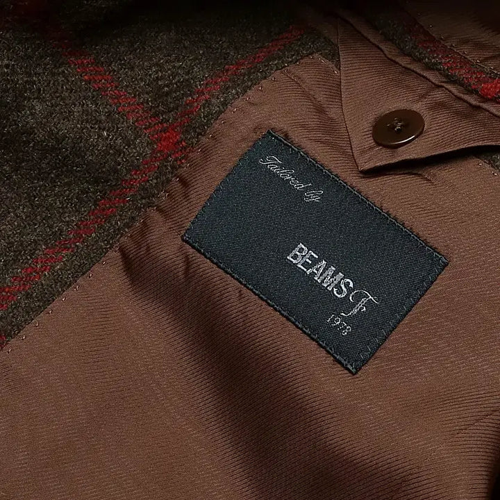 [BUNJANG] Beams F Brown Red Check Wool Sports Jacket / 빔즈 에프 [Beams F] 브라운 레드 포인트 체크 울 스포츠 자켓