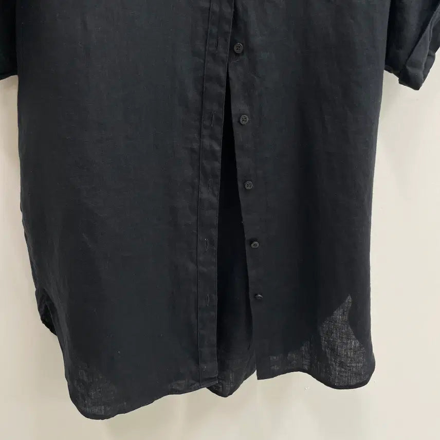 [SOLD OUT] 랄프로렌 여성55-66 블랙 풀 린넨 반팔 셔츠