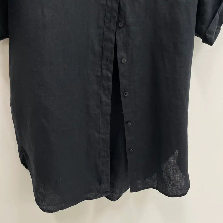 [SOLD OUT] 랄프로렌 여성55-66 블랙 풀 린넨 반팔 셔츠