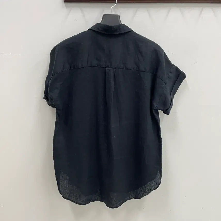 [SOLD OUT] 랄프로렌 여성55-66 블랙 풀 린넨 반팔 셔츠