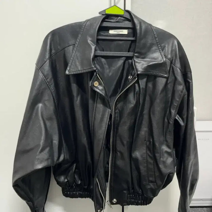 [BUNJANG] Black Leather Blouson Jacket / 블랙 레더 블루종 자켓