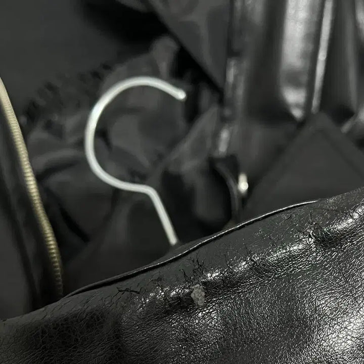 [BUNJANG] Black Leather Blouson Jacket / 블랙 레더 블루종 자켓