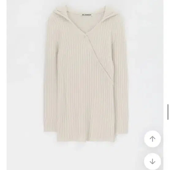 [BUNJANG] BLACKUP Ivory Hooded Wrap Knit / BLACKUP 아이보리 후드 랩 니트