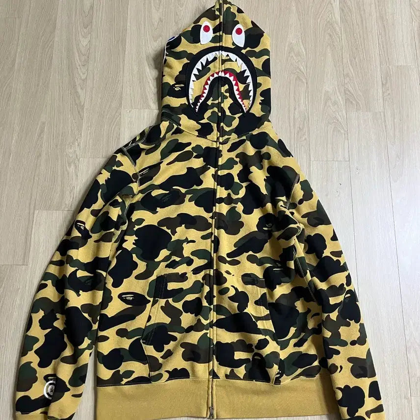 [BUNJANG] BAPE Shark Hoodie Yellow Camo XL / 베이프 샤크후드 황계 xl 팝니다