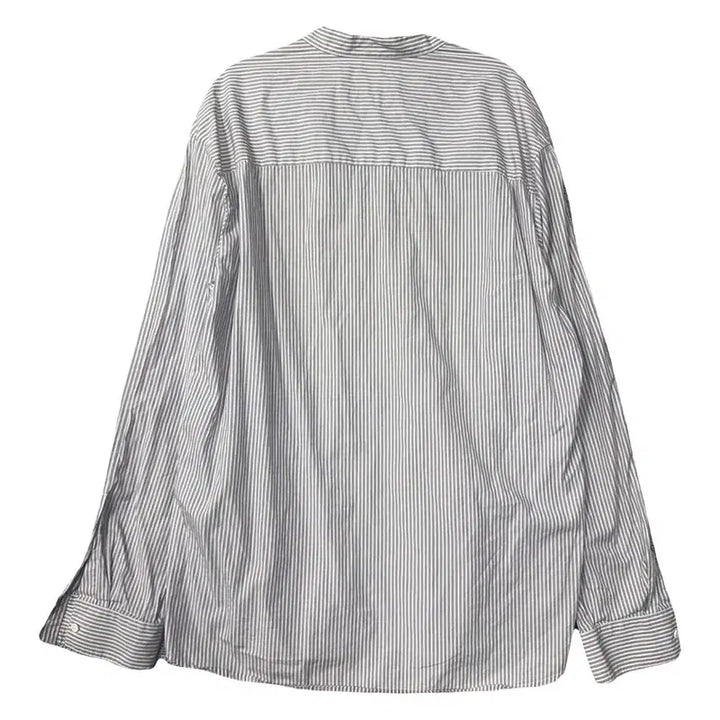 [BUNJANG] Solid Homme Striped Light Blue China Neck Shirt / 솔리드옴므 스트라이프 라이트 블루 차이나넥 셔츠 100