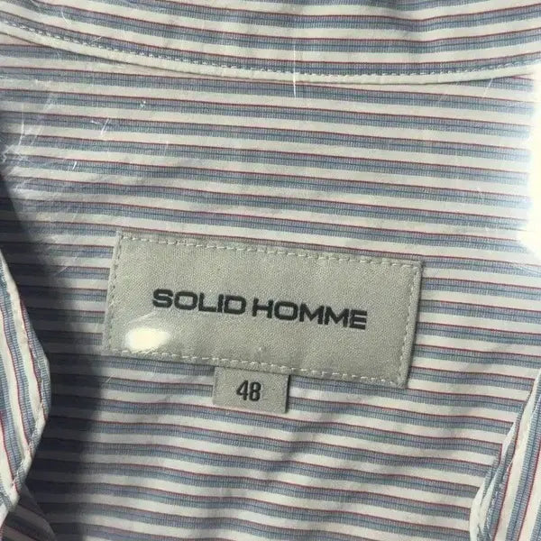 [BUNJANG] Solid Homme Striped Light Blue China Neck Shirt / 솔리드옴므 스트라이프 라이트 블루 차이나넥 셔츠 100