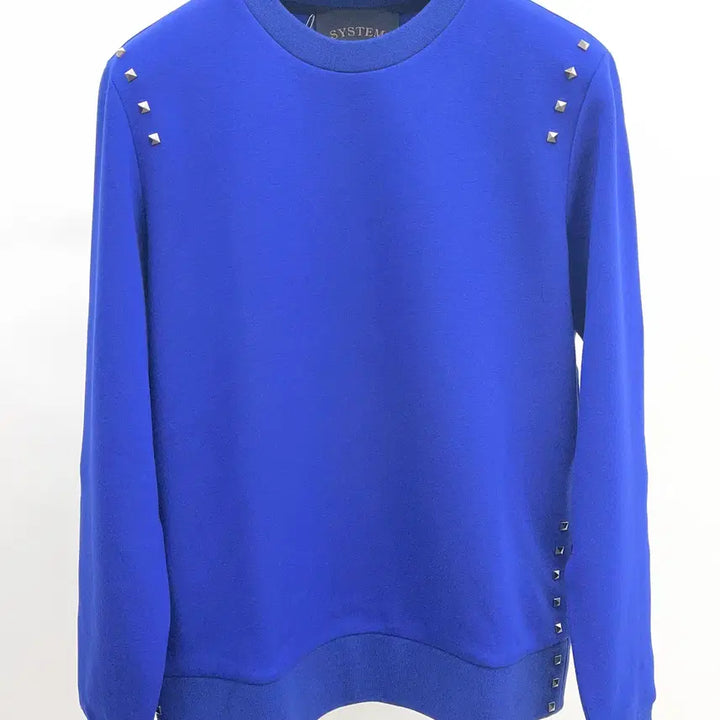 [BUNJANG] System Homme Blue Stud Point Long Sleeve Sweatshirt / 시스템옴므 블루 징 포인트 긴팔 맨투맨
