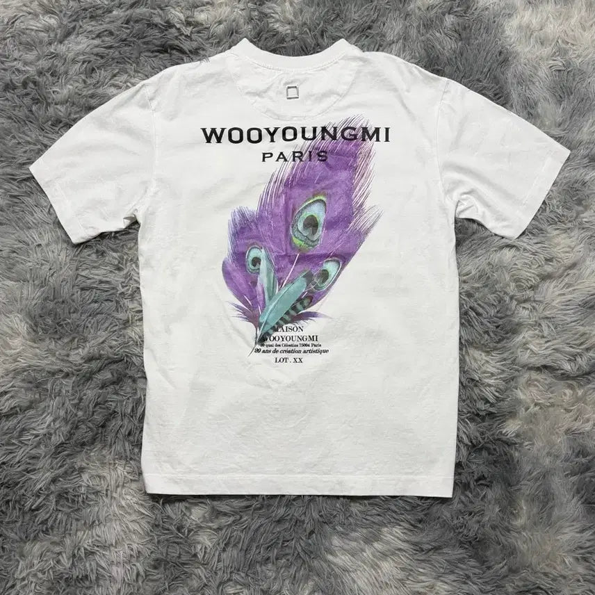 [BUNJANG] 우영미 깃털 백로고 반팔티 / 우영미 깃털 백로고 반팔티 {size 38 M}
