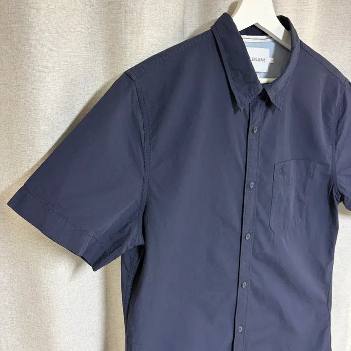 [BUNJANG] Calvin Klein Jeans Slim Fit Short Sleeve Shirt Navy L / 캘빈클라인 진스 슬림핏 반팔 셔츠 네이비 L