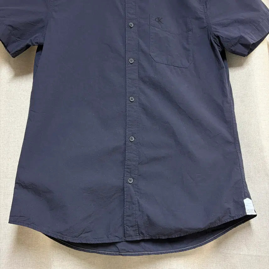 [BUNJANG] Calvin Klein Jeans Slim Fit Short Sleeve Shirt Navy L / 캘빈클라인 진스 슬림핏 반팔 셔츠 네이비 L