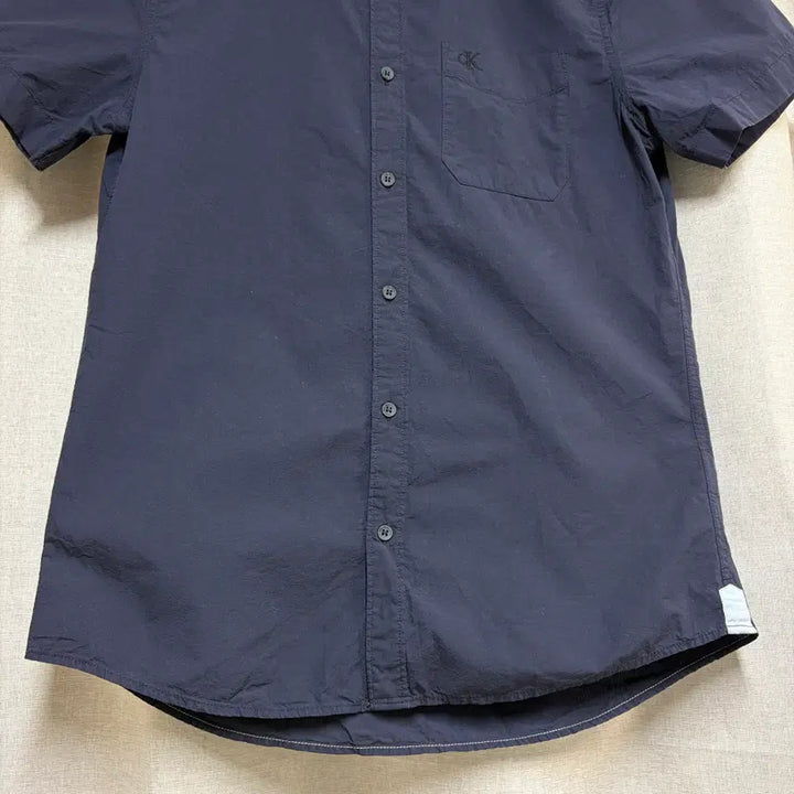 [BUNJANG] Calvin Klein Jeans Slim Fit Short Sleeve Shirt Navy L / 캘빈클라인 진스 슬림핏 반팔 셔츠 네이비 L