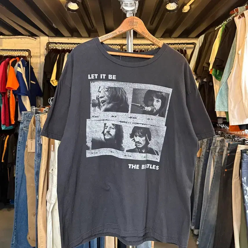 [BUNJANG] The Beatles Rock Band Vintage Printed T-shirt / [105]비틀즈 락밴드 프린팅 티셔츠