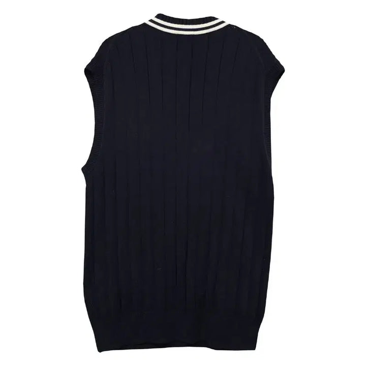 [BUNJANG] Uniqlo Navy Striped Knit Vest M / 유니클로 네이비 단가라 니트 조끼 M