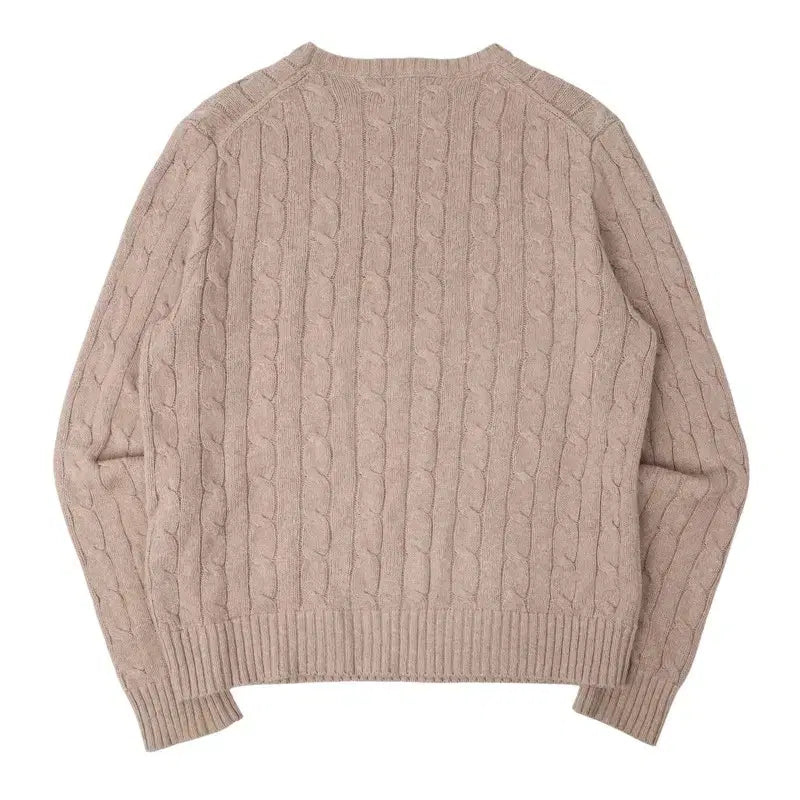 [BUNJANG] Polo Ralph Lauren Beige Cotton Cable Knit Sweater / 폴로 랄프로렌 QR 베이지 코튼 케이블 니트
