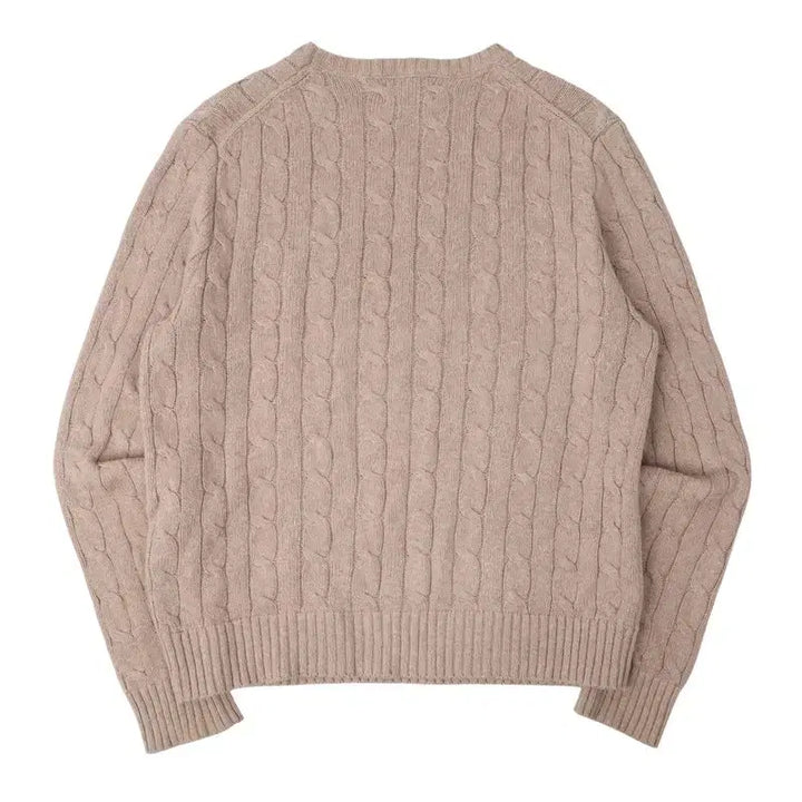 [BUNJANG] Polo Ralph Lauren Beige Cotton Cable Knit Sweater / 폴로 랄프로렌 QR 베이지 코튼 케이블 니트