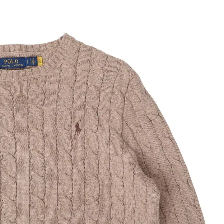 [BUNJANG] Polo Ralph Lauren Beige Cotton Cable Knit Sweater / 폴로 랄프로렌 QR 베이지 코튼 케이블 니트
