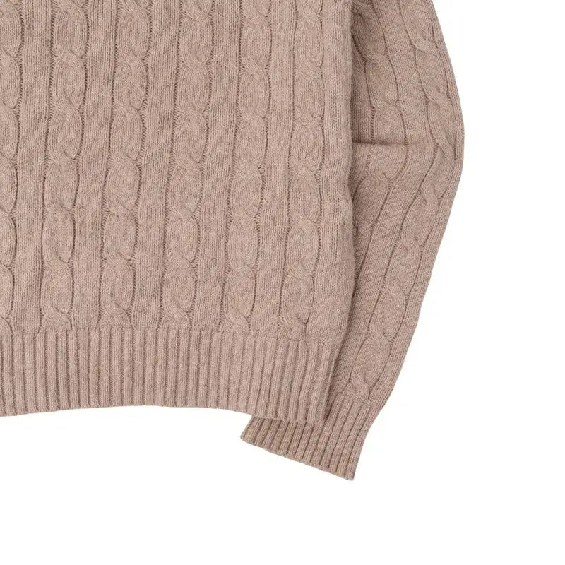 [BUNJANG] Polo Ralph Lauren Beige Cotton Cable Knit Sweater / 폴로 랄프로렌 QR 베이지 코튼 케이블 니트