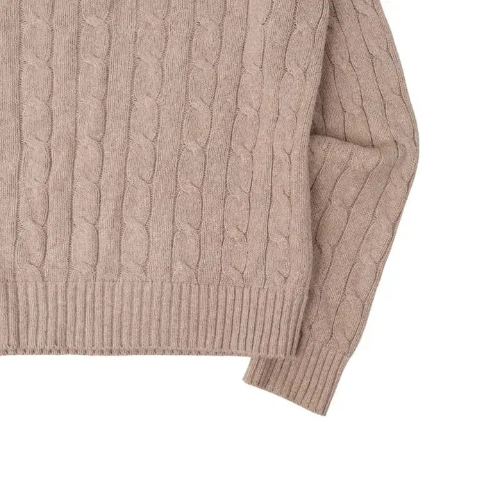 [BUNJANG] Polo Ralph Lauren Beige Cotton Cable Knit Sweater / 폴로 랄프로렌 QR 베이지 코튼 케이블 니트
