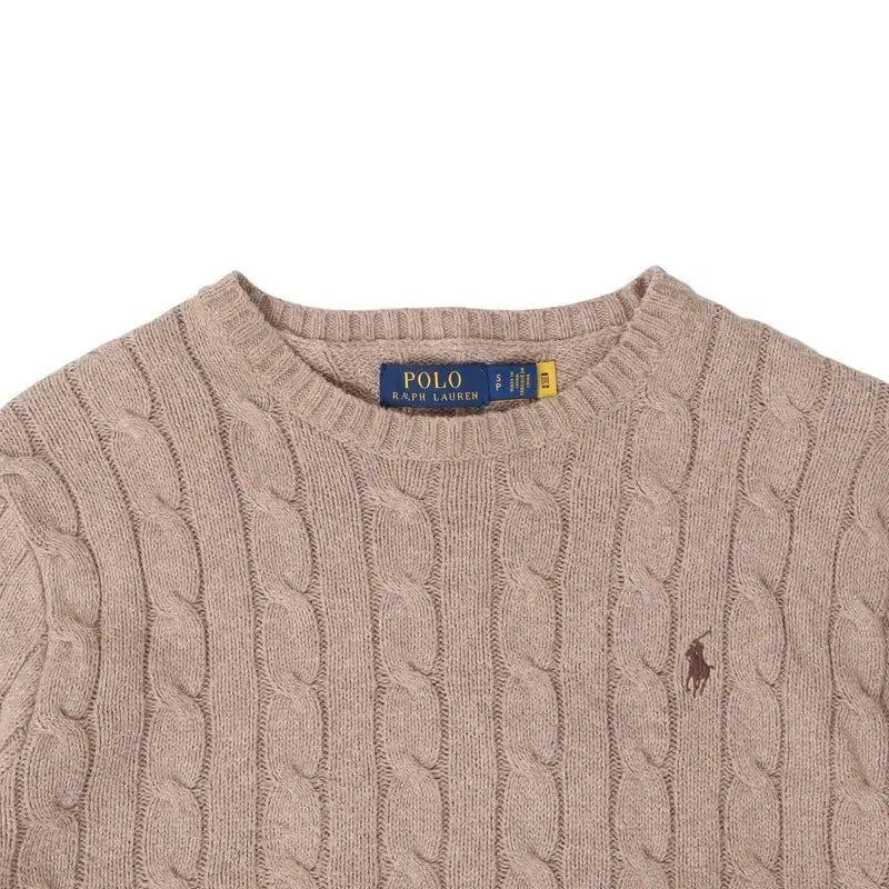[BUNJANG] Polo Ralph Lauren Beige Cotton Cable Knit Sweater / 폴로 랄프로렌 QR 베이지 코튼 케이블 니트