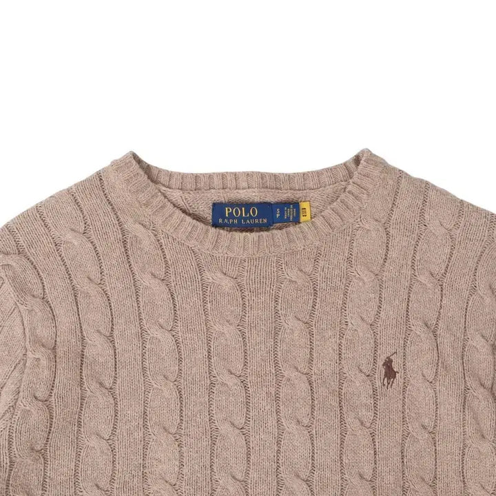 [BUNJANG] Polo Ralph Lauren Beige Cotton Cable Knit Sweater / 폴로 랄프로렌 QR 베이지 코튼 케이블 니트